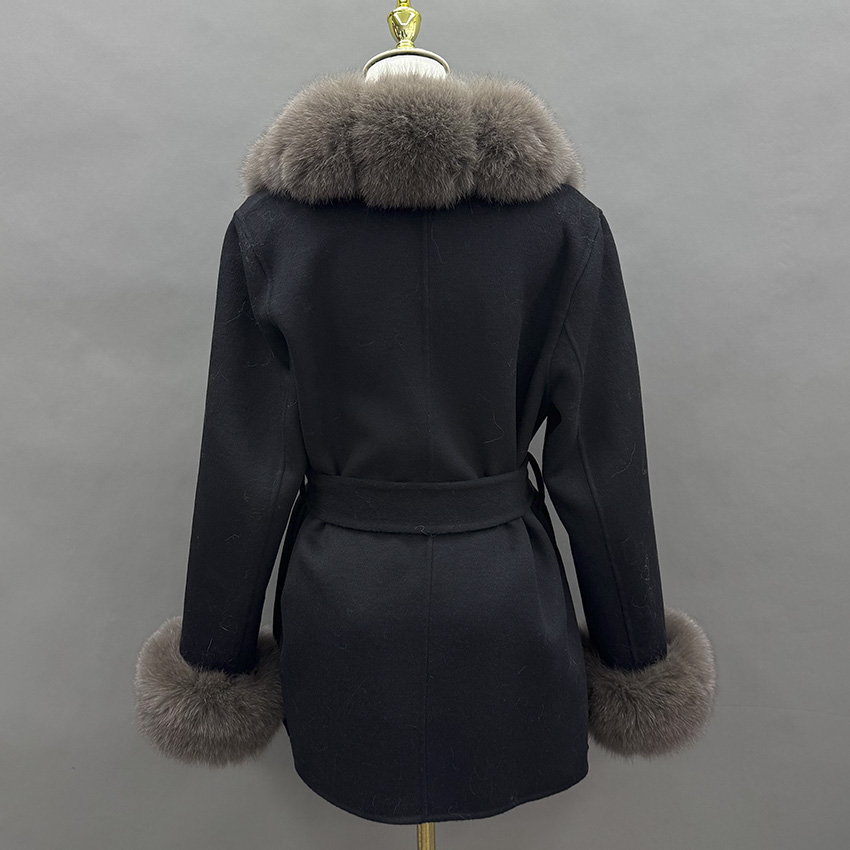JANEFUR 2026 ウールコート本物のキツネの毛皮の襟 - Wool Coat Peacoat のレビューと価格