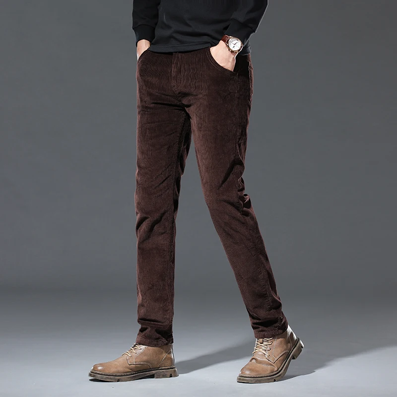 メンズコーデュロイフリースカジュアルパンツ,ストレートぬいぐ - Corduroy Pant Warm のレビューと価格