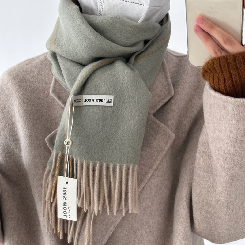 エレガントな良質 100% ウールスカーフ女性男性秋冬ネッカ - Wool Scarf Men のレビューと価格