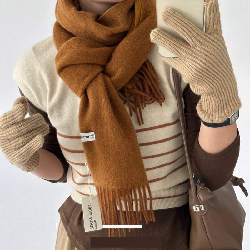 エレガントな良質 100% ウールスカーフ女性男性秋冬ネッカ - Wool Scarf Men のレビューと価格