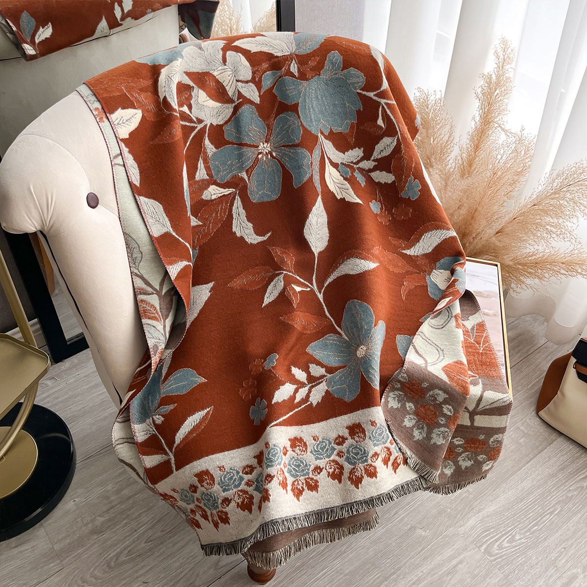 女性厚みの高級冬ペイズリー両面カシミヤジャカードスカーフ高品 - Cashmere Pashmina Wrap のレビューと価格