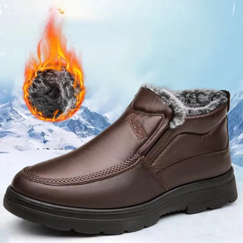 冬のメンズアンクルブーツぬいぐるみ暖かいアンチスリップ防水綿 - Waterproof Winter Boot のレビューと価格