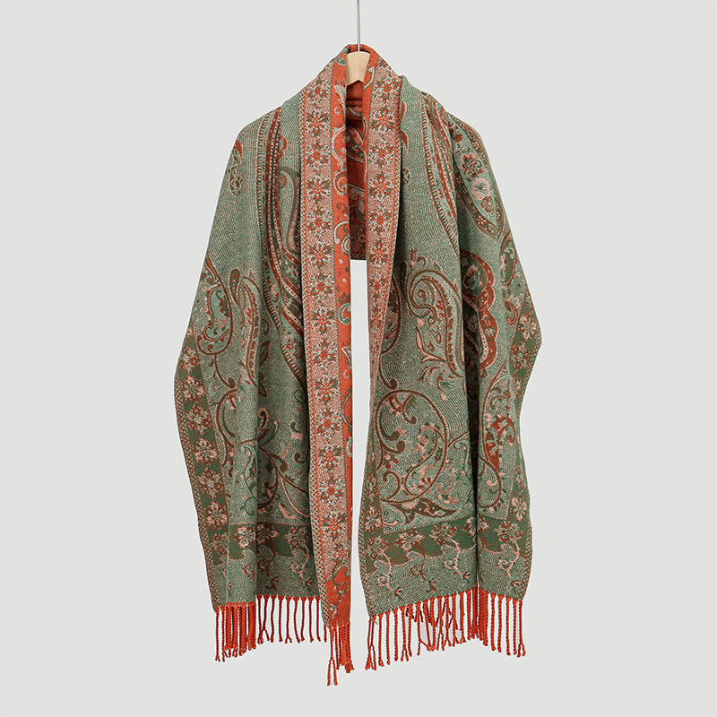 女性のためのエスニックスタイルのペイズリージャカードスカーフ - Shawl Wrap Winter のレビューと価格