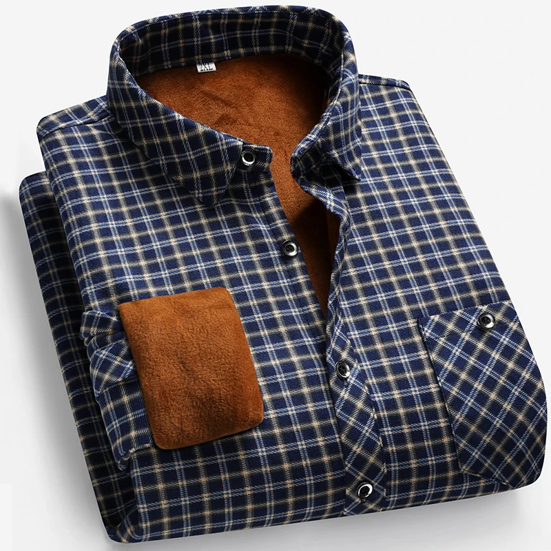 2026 秋冬メンズフリース裏地長袖シャツビジネスカジュアル - Flannel Shirt Lined のレビューと価格