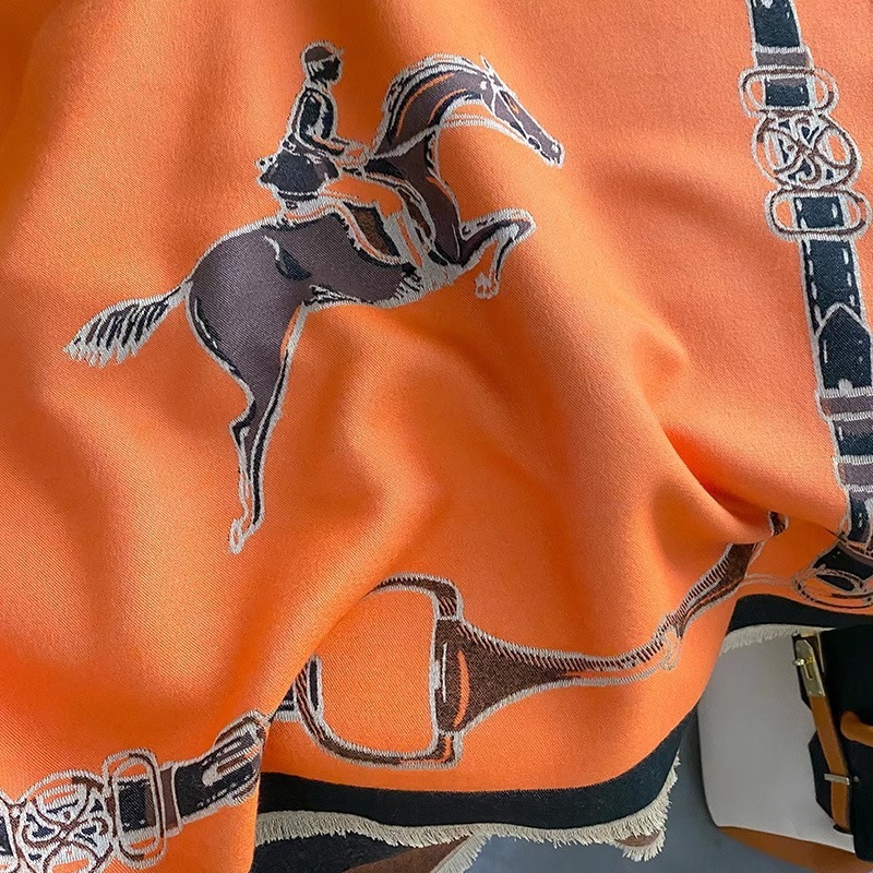 レトロライダー馬模造カシミヤスカーフユニセックス両面厚みのあ - Shawl Wrap Winter のレビューと価格