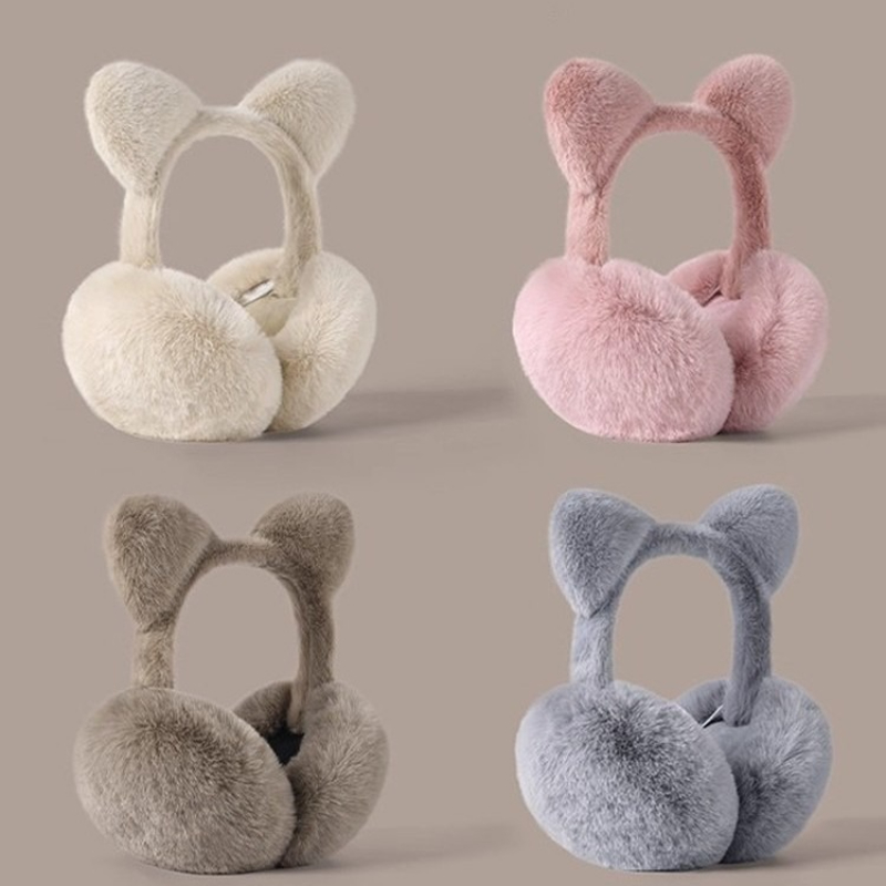 猫耳折りたたみ式イヤーマフぬいぐるみ暖かい耳カバーポータブル - Earmuffs Foldable のレビューと価格