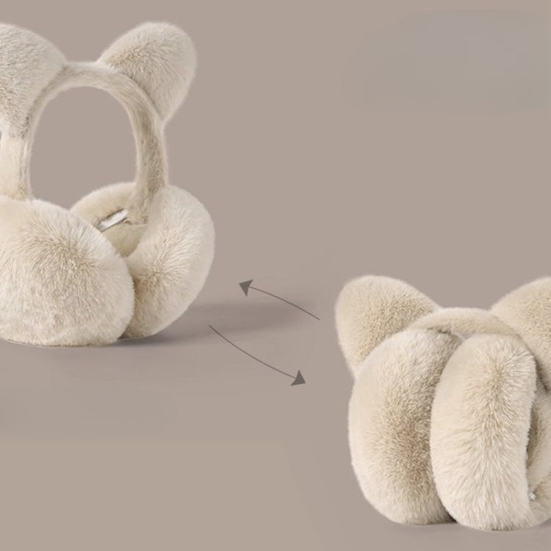 猫耳折りたたみ式イヤーマフぬいぐるみ暖かい耳カバーポータブル - Earmuffs Foldable のレビューと価格