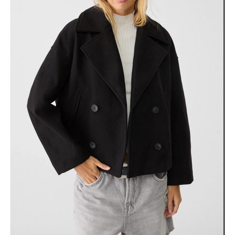 レディース オーバーサイズ ダブルブレスト ウール混紡 ピー - Wool Coat Peacoat のレビューと価格