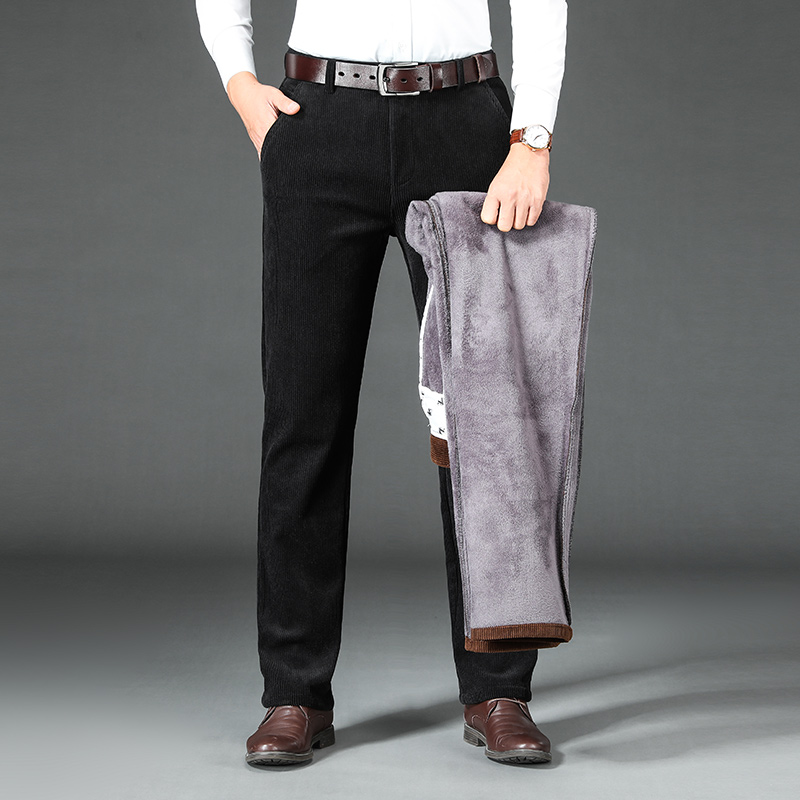 冬のメンズフリースコーデュロイパンツビジネスファッションクラ - Corduroy Pant Warm のレビューと価格