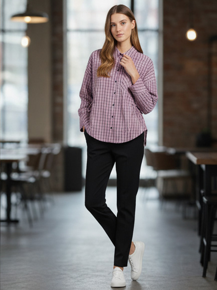 レディース トレンドチェック柄シャツ エレガント Aライン  - Flannel Shirt Lined のレビューと価格