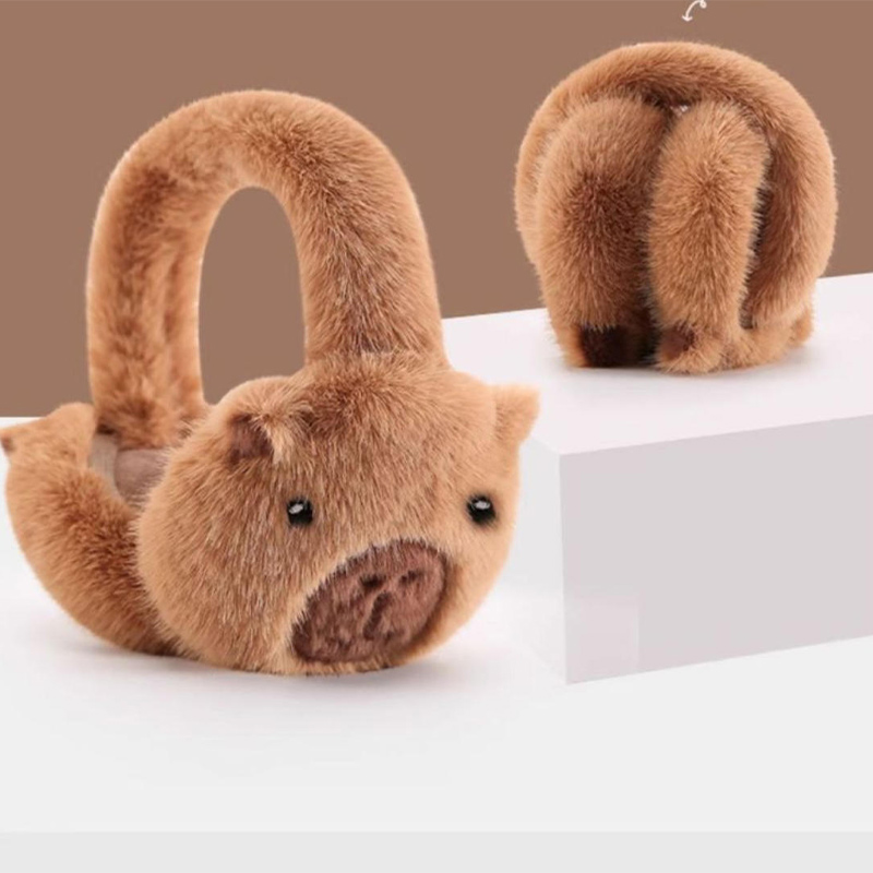 かわいいカピバラ耳あて漫画イルカぬいぐるみ折りたたみ式耳あて - Earmuffs Foldable のレビューと価格