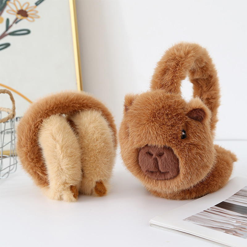 かわいいカピバラ耳あて漫画イルカぬいぐるみ折りたたみ式耳あて - Earmuffs Foldable のレビューと価格