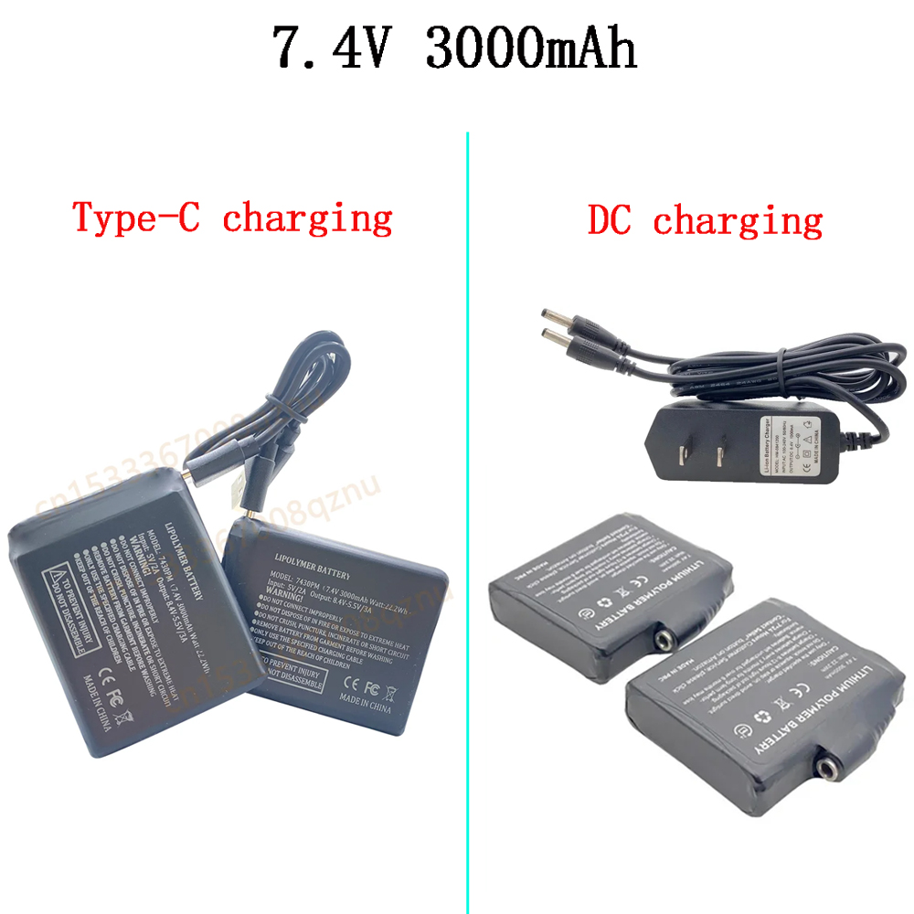 加熱手袋バッテリー 7.4V 3000mah リチウム電池、 - Heated Vest Battery のレビューと価格