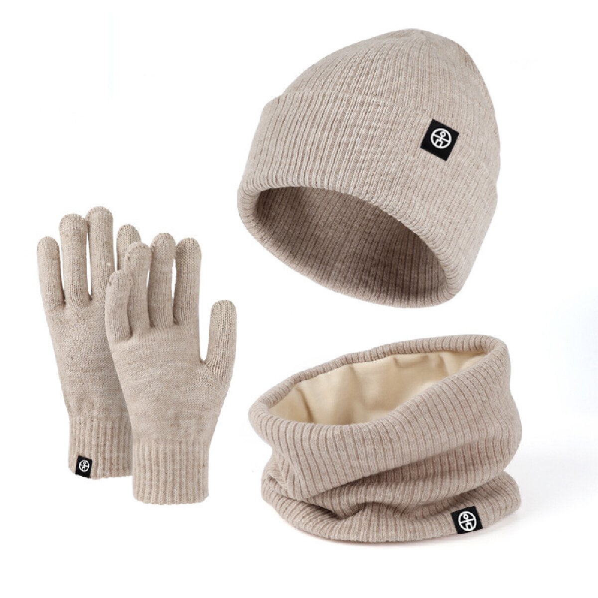 3 個冬ビーニー帽子手袋スヌードスカーフセットスカルキャップ - Wool Scarf Men のレビューと価格