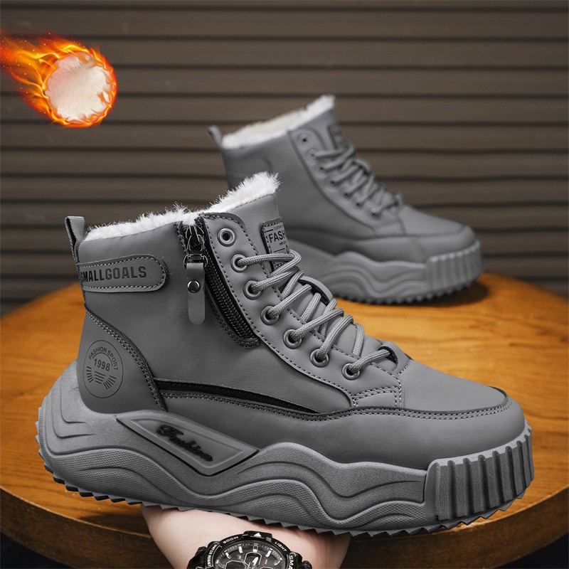 メンズ冬用スノーブーツ、保温性のあるフリース裏地付き厚底コッ - Waterproof Winter Boot のレビューと価格