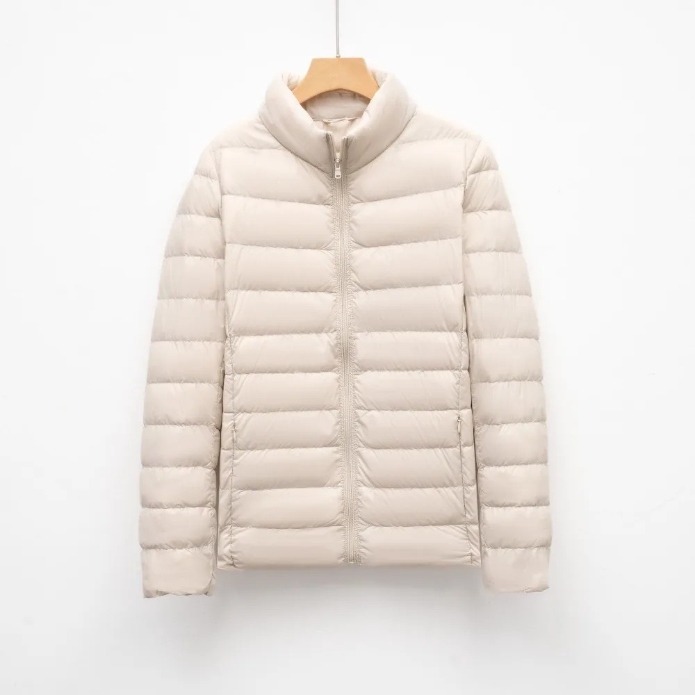 超軽量パッカブル春ダウンコート女性ショートダウンジャケットフ - Down Jacket Packable のレビューと価格