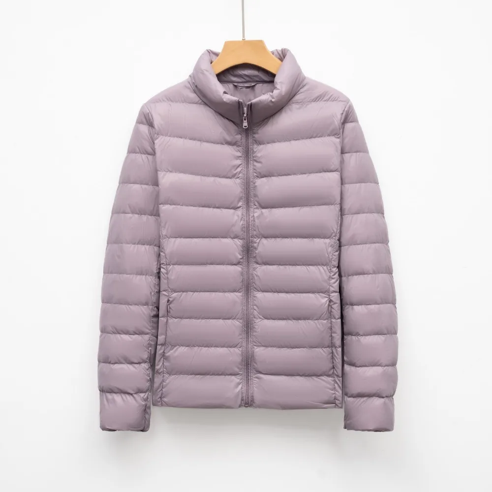超軽量パッカブル春ダウンコート女性ショートダウンジャケットフ - Down Jacket Packable のレビューと価格