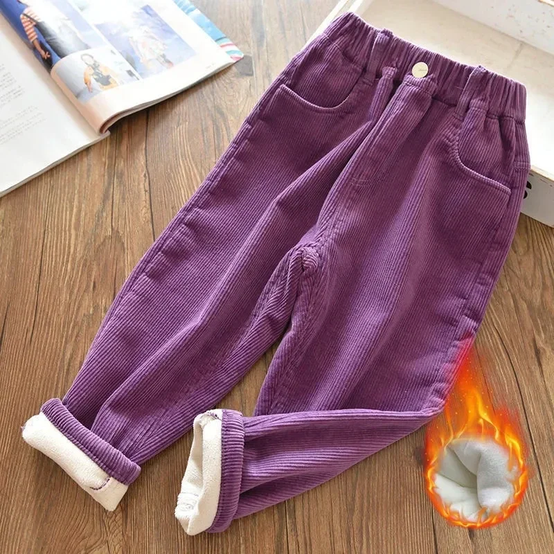 女の子用コーデュロイパンツ 冬用暖かいフリース裏地付き厚手パ - Corduroy Pant Warm のレビューと価格