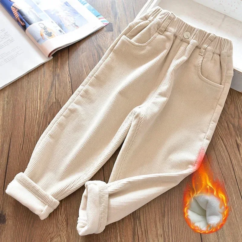 女の子用コーデュロイパンツ 冬用暖かいフリース裏地付き厚手パ - Corduroy Pant Warm のレビューと価格