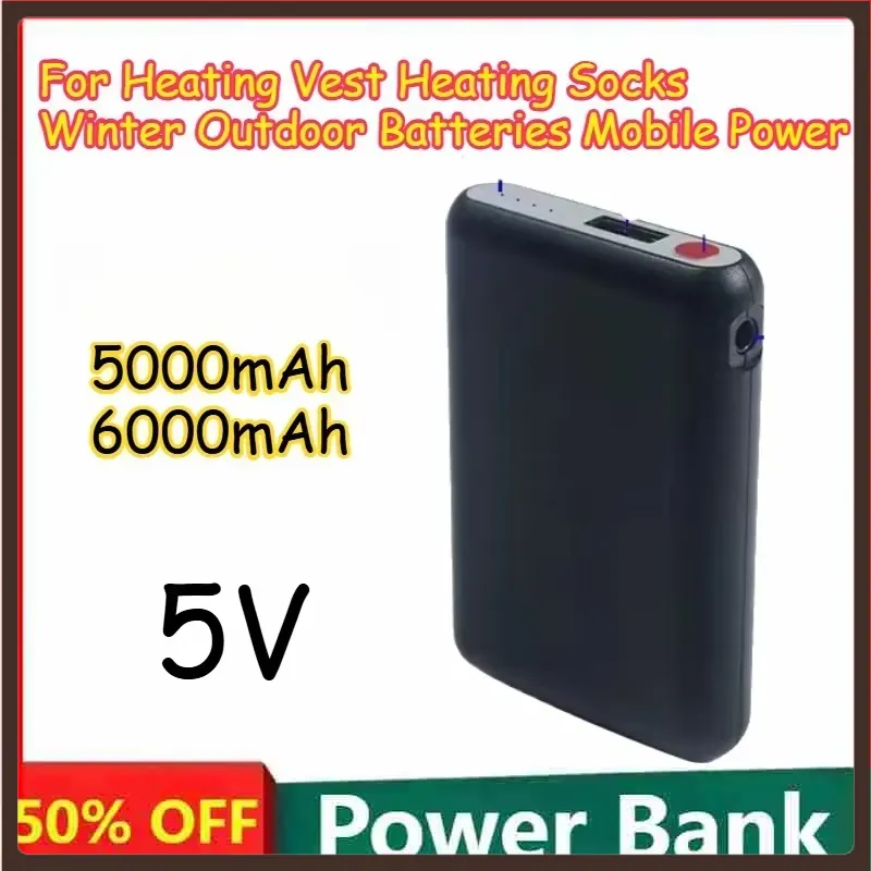 5000mAh 6000mAh 5V 充電式加熱ベスト用バッ - Heated Vest Battery のレビューと価格
