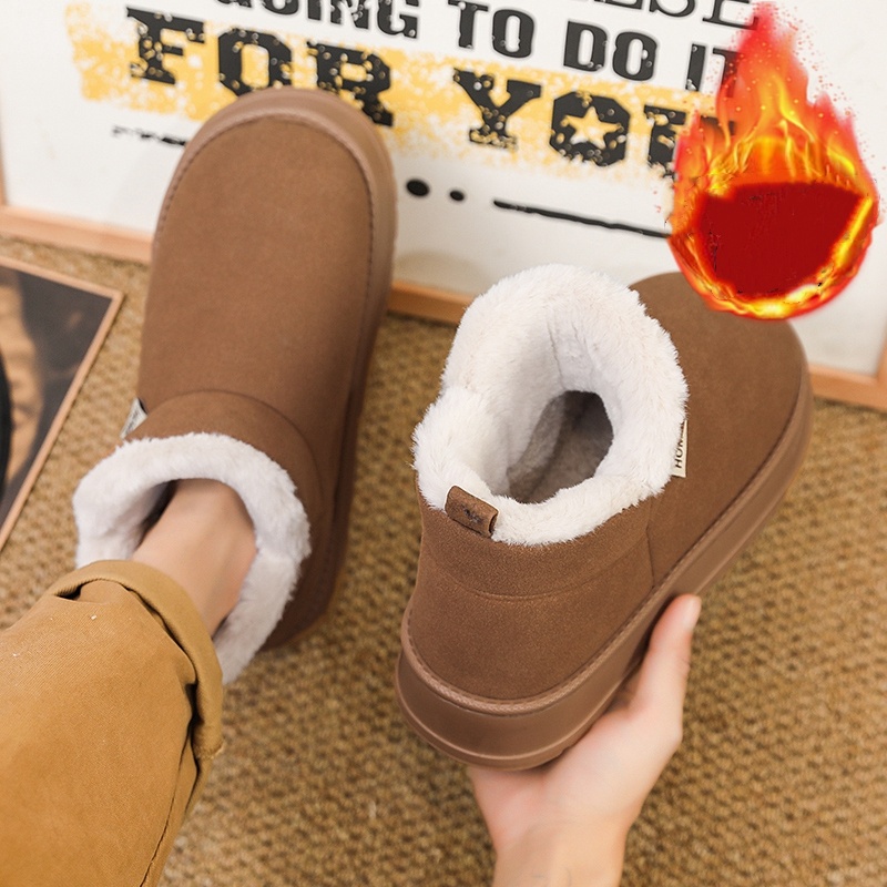 人気の秋冬用裏起毛暖かいカップルスタイルのスノーブーツと綿靴 - Waterproof Winter Boot のレビューと価格