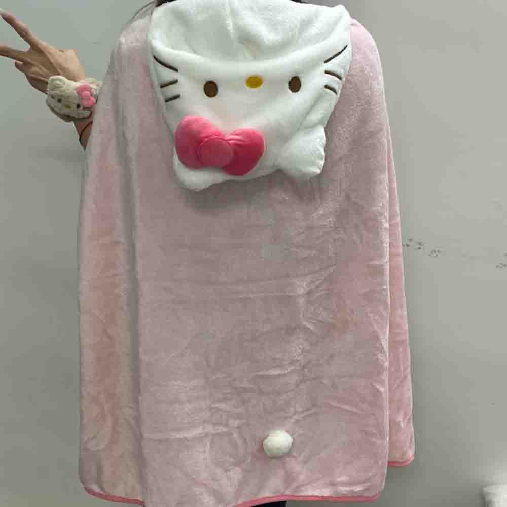 かわいいハローキティのマントショール、エアコンブランケット、 - Shawl Wrap Winter のレビューと価格