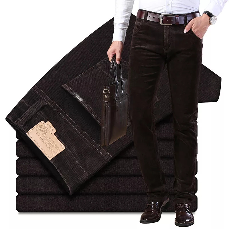 秋冬メンズ厚く暖かいコーデュロイパンツ男性カジュアルビジネス - Corduroy Pant Warm のレビューと価格