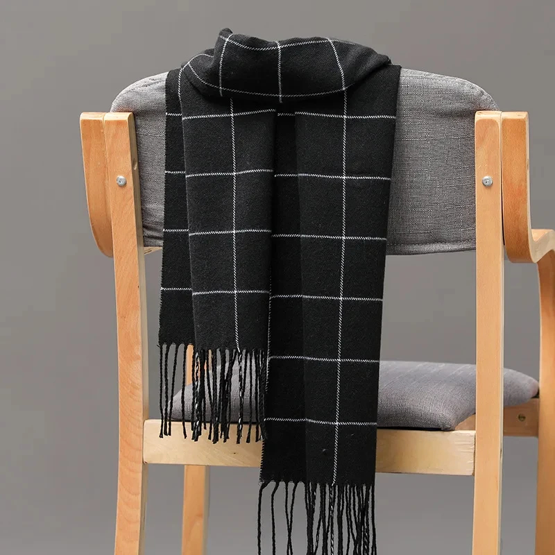 2024 新しい冬の男性スカーフ保温カシミヤスカーフカジュア - Wool Scarf Men のレビューと価格