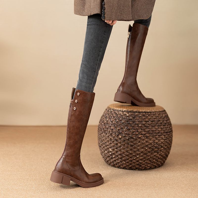 秋冬ミドルヒールレディースニーハイ丈防水PUファッション20 - Waterproof Winter Boot のレビューと価格